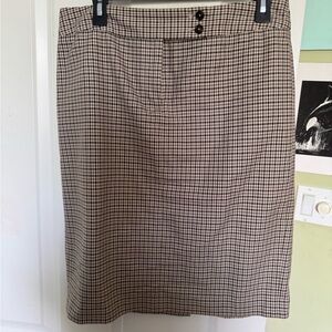 Ann Taylor Black and Tan Pencil Skirt